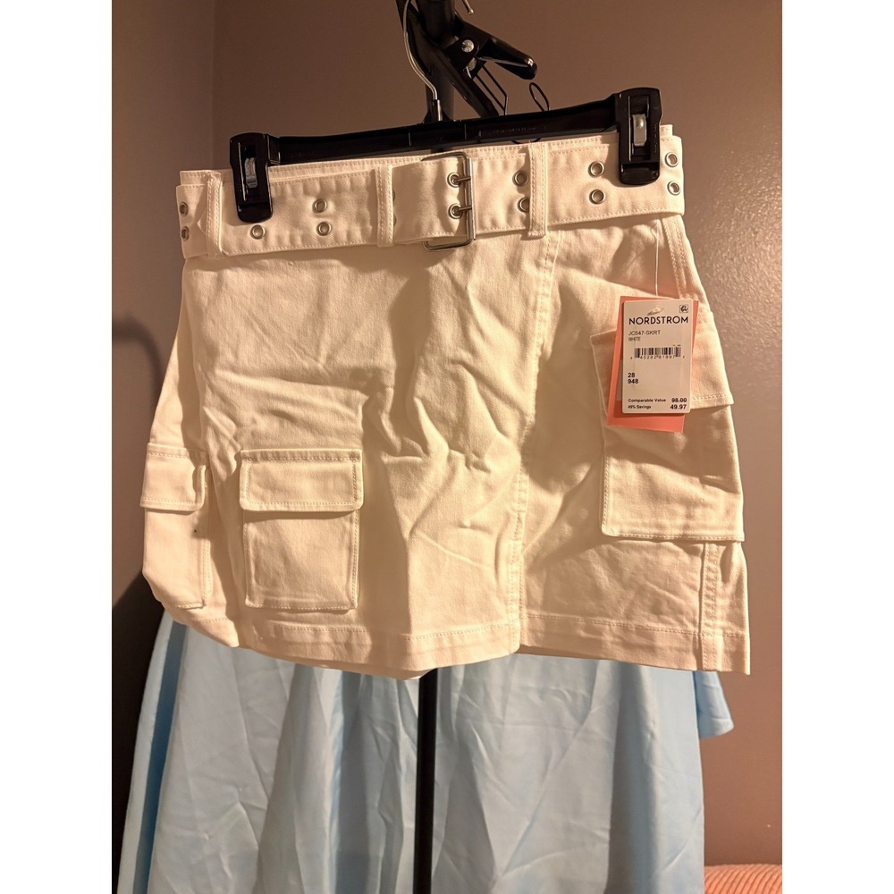 NWT juicy couture Cargo Miniskirt with Belt white Nordstrom collection size 28